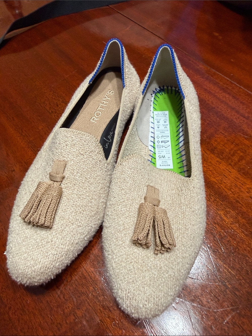NWOB Rothy's Almond Tassel Loafers